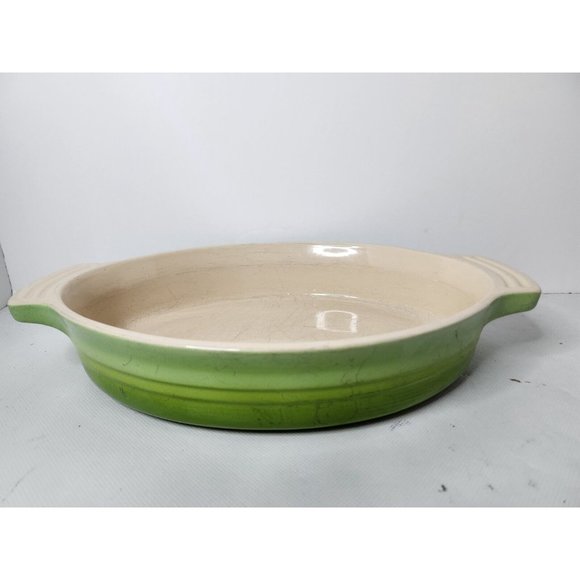 Le Creuset Kitchen Le Creuset Green Oval Stoneware Casserole Au
